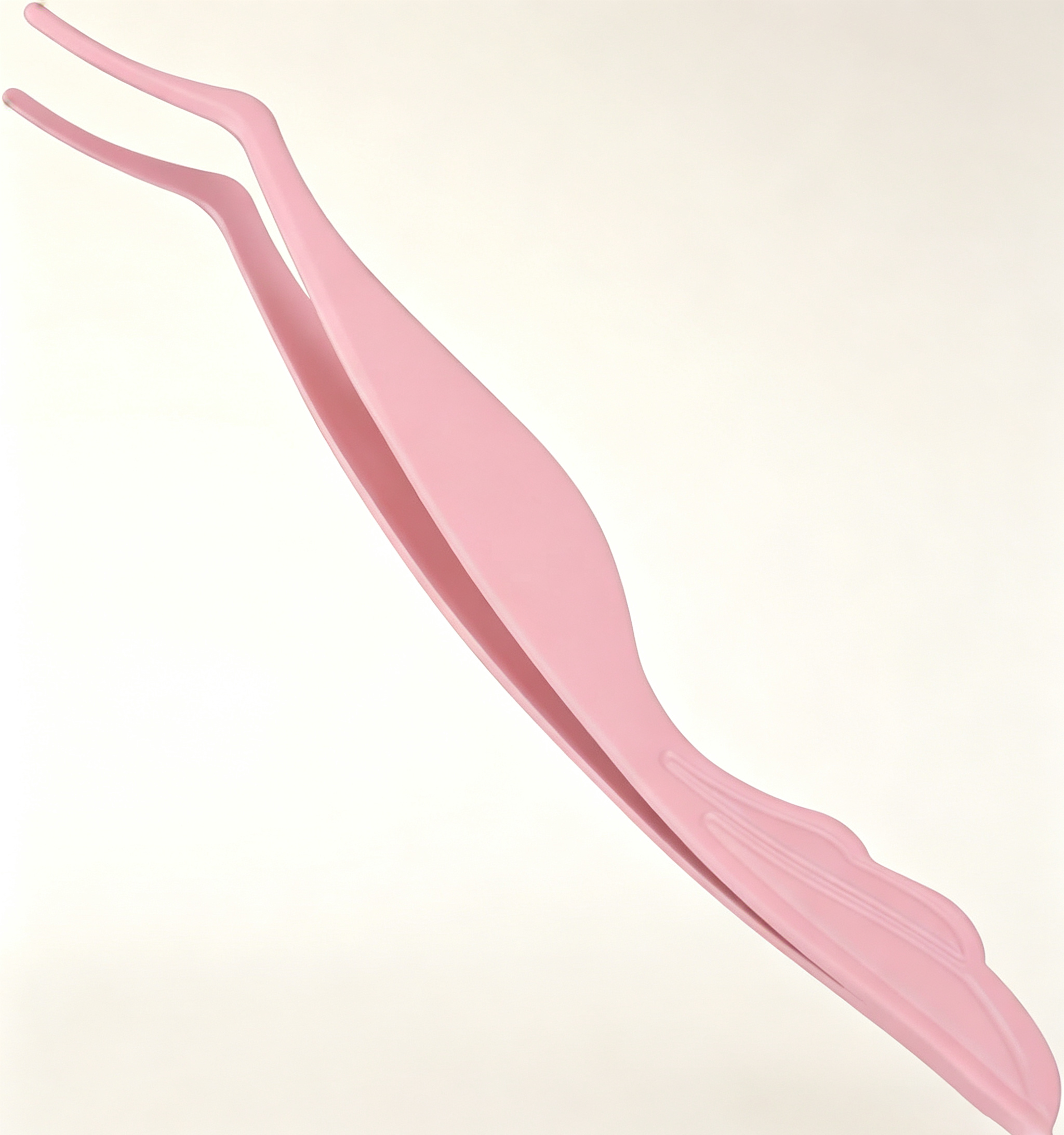 Precision Angled False Eyelash Applicator - Ergonomic Pink Tweezer for Secure, Mess-Free Lash Application (Ideal for Beginners & Daily Makeup)
