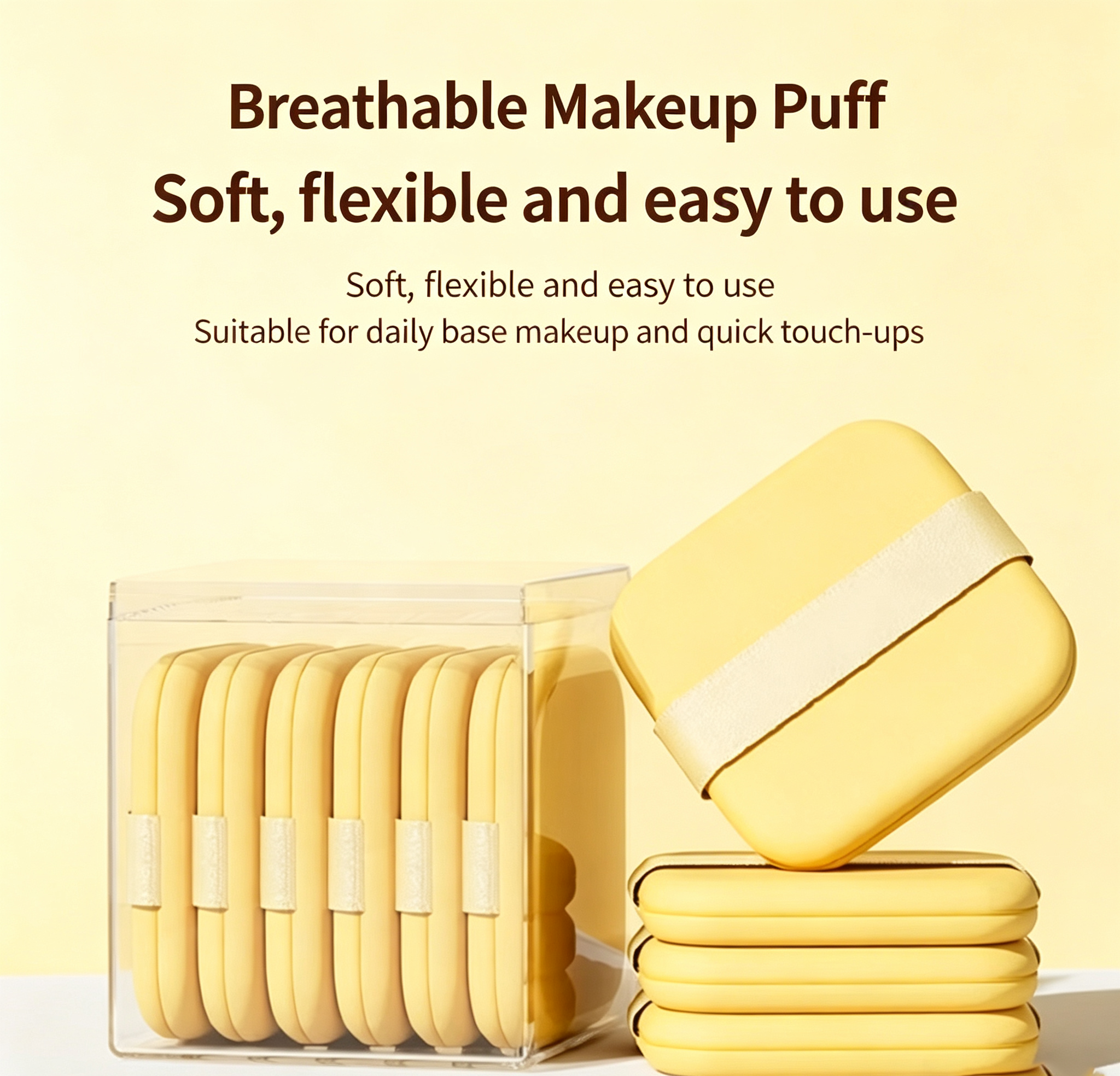 Butter Cookie Cushion Puff - Dual-Use Dry/Wet, Ultra-Soft & Non-Absorbent, Expands When Wet for Facial Contour Fit (Ideal for Foundation, Powder & Compact)