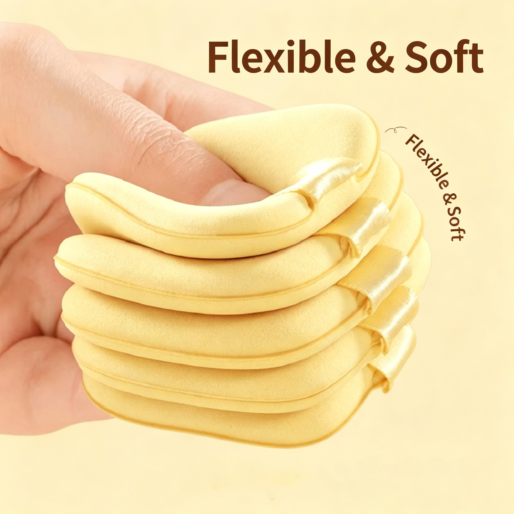 Butter Cookie Cushion Puff - Dual-Use Dry/Wet, Ultra-Soft & Non-Absorbent, Expands When Wet for Facial Contour Fit (Ideal for Foundation, Powder & Compact)